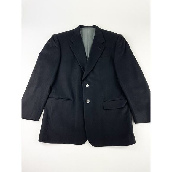 Black Cashmere Blazer Sport Coat Jacket Men’s Mongolian Tallia Uomo - Picture 1 of 14